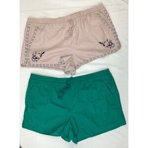 LOFT Pink and Green Women Shorts